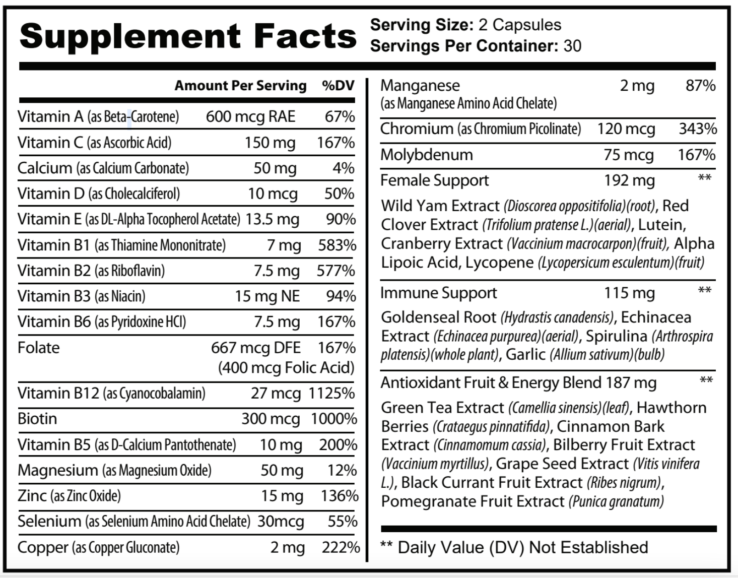 LadyEssentials Women’s Multivitamin - Vitamin, Mineral &amp; Antioxidant Formula